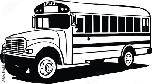 A black and white school bus silhouette design - school bus silhouette design