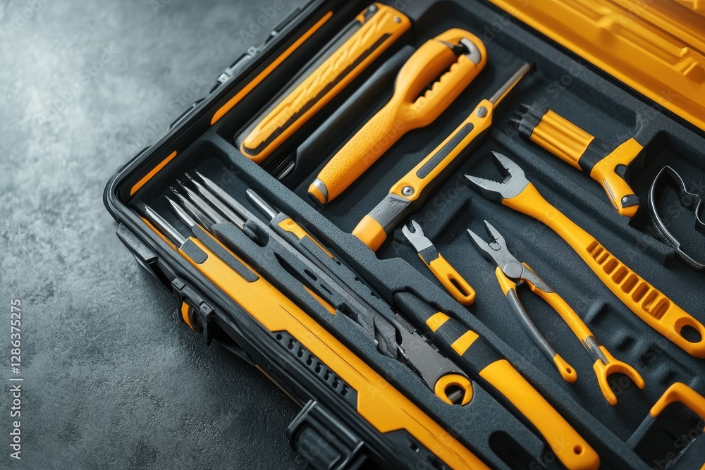 Vibrant Image of a Set of Construction Tools for Repair Construction a Box for Tools Ai Vibrant Image of a Set of Construction Tools for Repair Construction a Box for Tools Ai