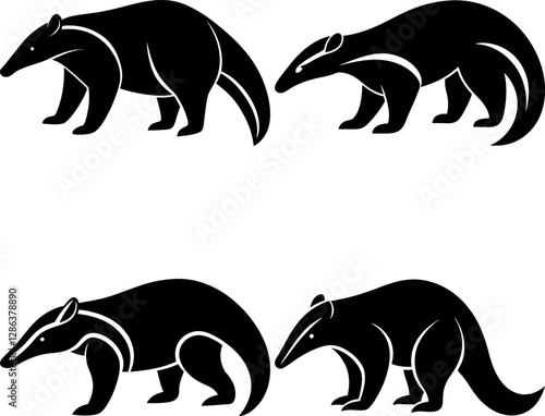 Versatile Anteater Silhouette Vector Ideal for Digital & Print Use.