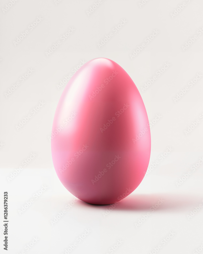 Bright pink egg displayed on a clean surface in minimalistic setting, showcasing smooth texture and vibrant color Bright pink egg displayed on a clean surface in minimalistic setting, showcasing smooth texture and vibrant color