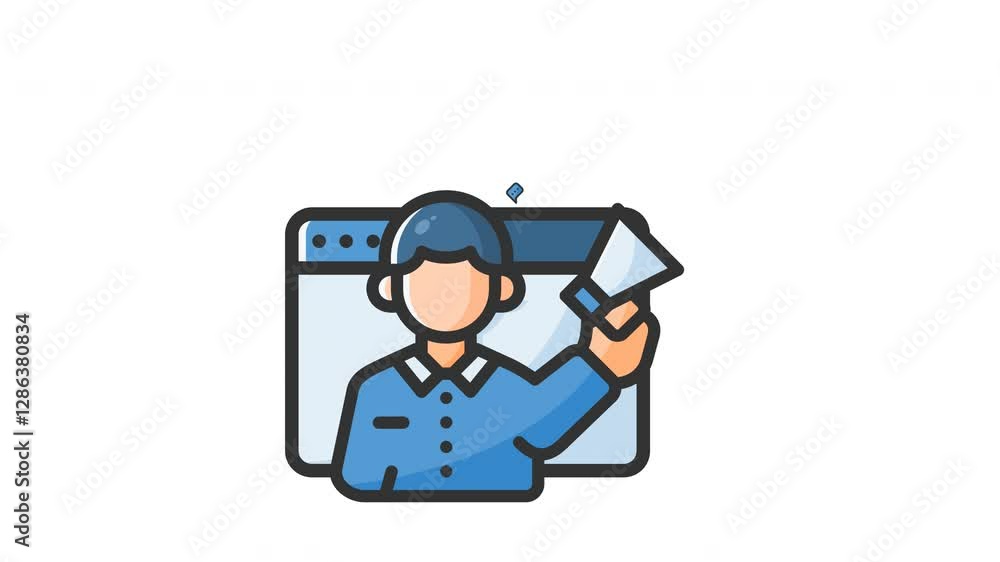 Animated influencer with worker and megaphone sign. Suitable for finance, marketing, strategy, website, business, advertising, analysis, seo, promotion, campaign, advertisement, networking and company Animated influencer with worker and megaphone sign. Suitable for finance, marketing, strategy, website, business, advertising, analysis, seo, promotion, campaign, advertisement, networking and company