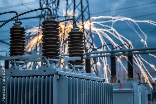 Electrical Power Transformer Energy Surge Lightning Strike High Voltage