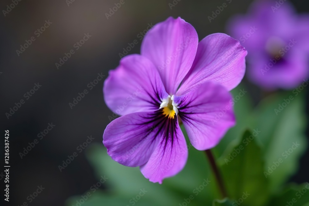 Closeup of a single purple violet primrose petal, floral closeups, nature closeup Closeup of a single purple violet primrose petal, floral closeups, nature closeup