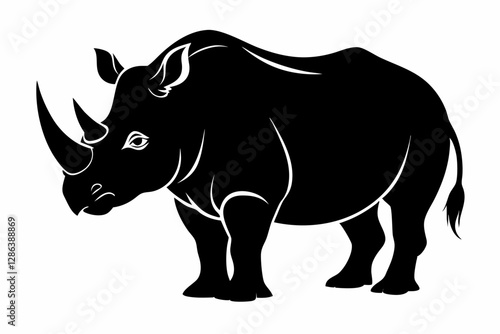 rhino silhouette black vector