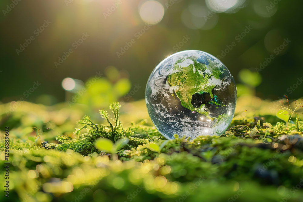 Greeting card with holiday composition for world environment day, abstract vivid composition consists of fictional unreal fantastic vision on background Greeting card with holiday composition for world environment day, abstract vivid composition consists of fictional unreal fantastic vision on background
