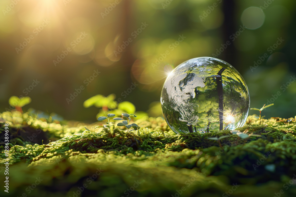 Greeting card with holiday composition for world environment day, abstract vivid composition consists of fictional unreal fantastic vision on background Greeting card with holiday composition for world environment day, abstract vivid composition consists of fictional unreal fantastic vision on background