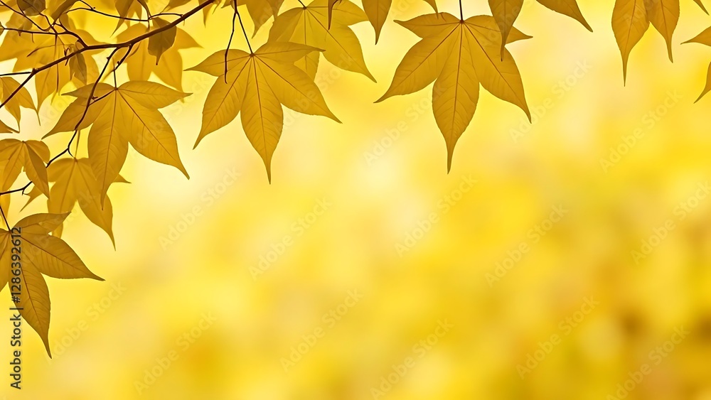 Golden Autumn Leaves Background, Nature Photography Golden Autumn Leaves Background, Nature Photography