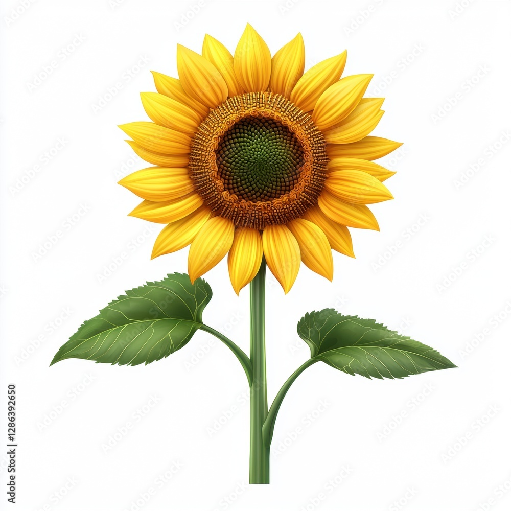 Fototapeta premium Sunflower plant isolated on white background