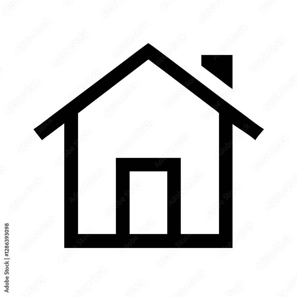 Minimalist house icon in black and white for real estate and architecture concepts Minimalist house icon in black and white for real estate and architecture concepts