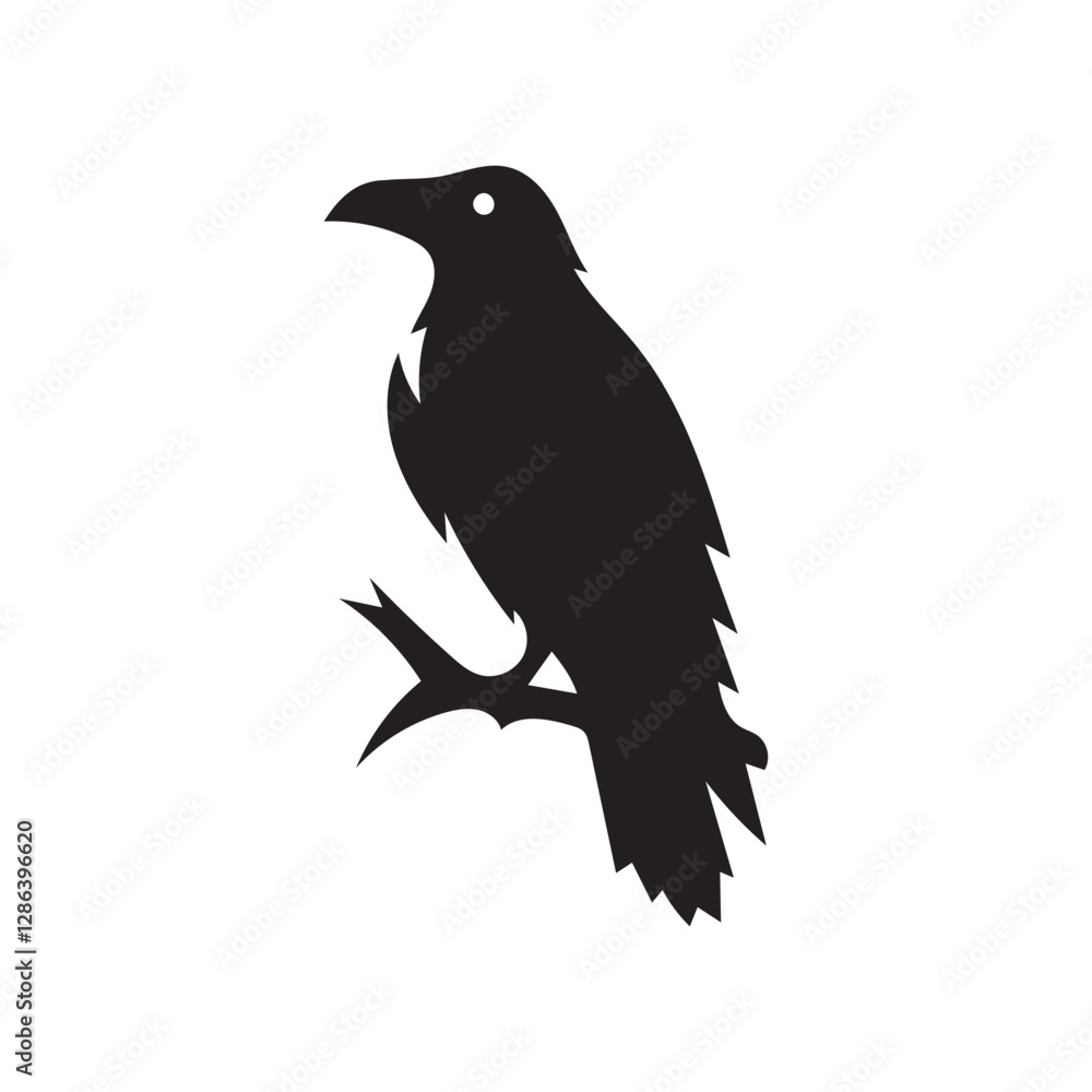 Fototapeta premium Crow in Flight Silhouette – Majestic Raven Vector Image