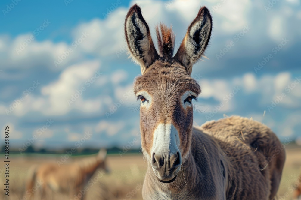High Definition Visual of Adorable Donkey Outdoors at the Farm High Definition Visual of Adorable Donkey Outdoors at the Farm