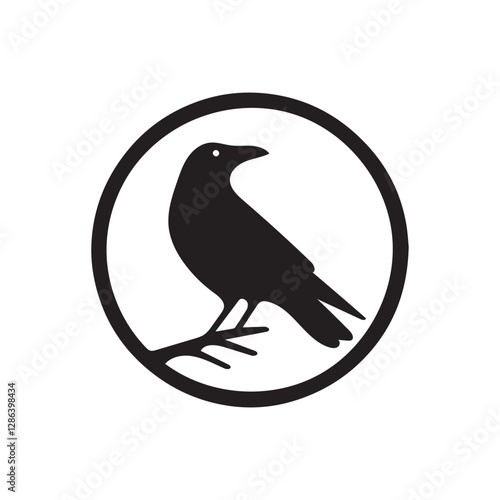 Crow in Flight Silhouette – Majestic Raven Vector Image