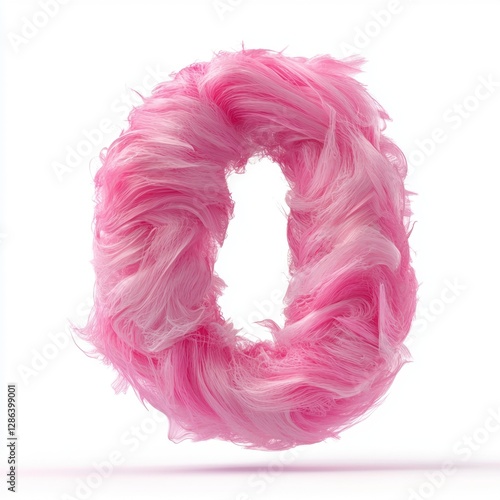 Wallpaper Mural Of the number 0 made of swirling pink cotton candy with delicate wispy fibers and airy texture, isolated on a clean white background Torontodigital.ca