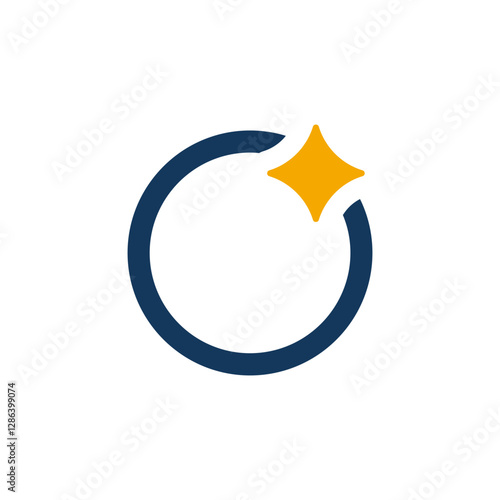 North Star icon within a circle. Represents guidance, direction, or hope. Minimalist vector, ideal for travel, exploration, or self-improvement businesses.