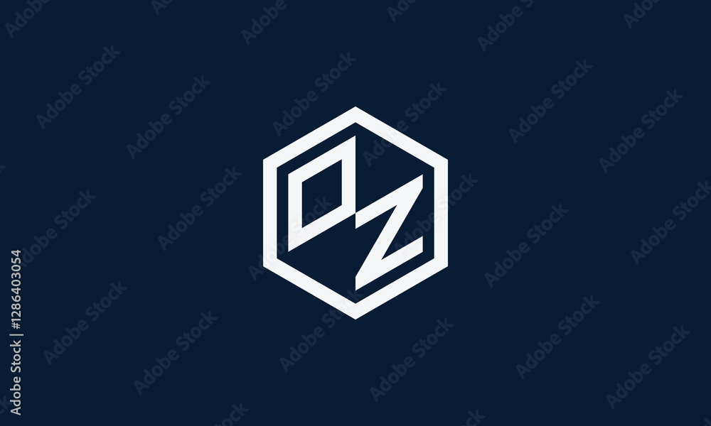 OZ Hexagon monogram logo design OZ Hexagon monogram logo design