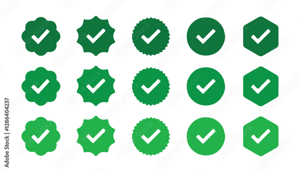 Verified badge icon tick symbol vector approved check mark icon. Profile verification icon. Vector. Illustration EPS 10 Verified badge icon tick symbol vector approved check mark icon. Profile verification icon. Vector. Illustration EPS 10