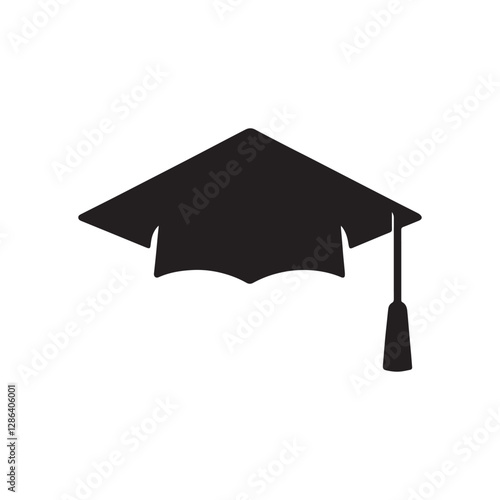 raduation Cap Silhouette Vector – Academic Hat EPS Design