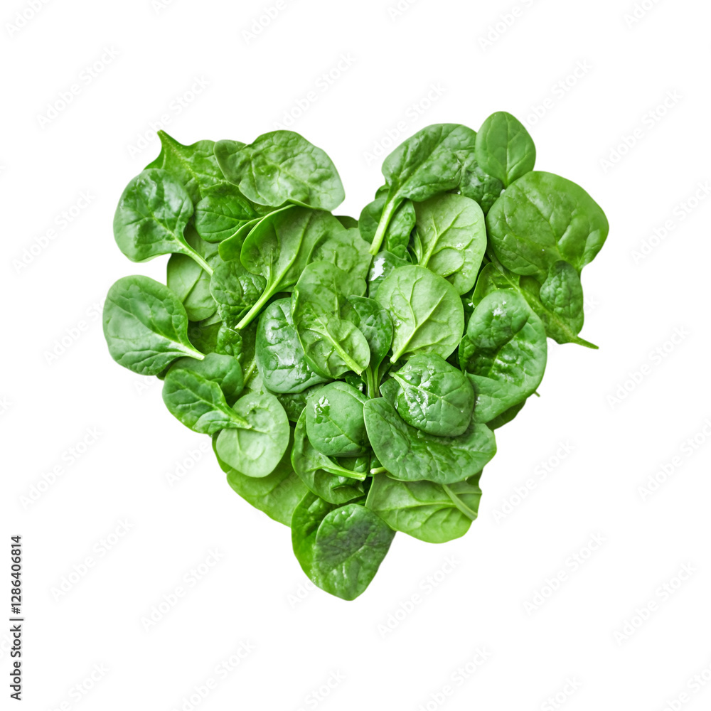 Fototapeta premium A Heart of Spinach Green Goodness Healthy Eating Love