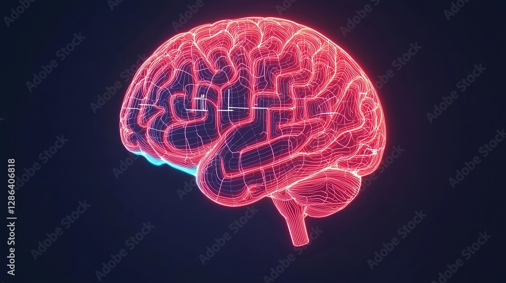 Human Brain Digital Art: Intelligence, Innovation and Technology Concept Human Brain Digital Art: Intelligence, Innovation and Technology Concept