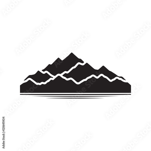 Minimalist Mountain Silhouette – Modern Nature Vector Image