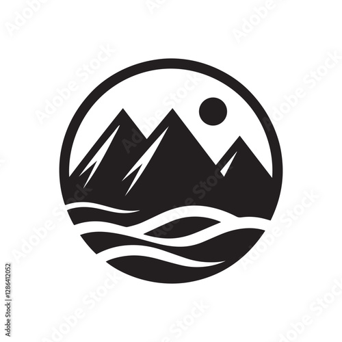 Mountain Silhouette EPS – Outdoor Wilderness Graphic