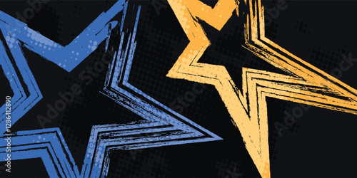 Abstract Black and Grunge Brush Background with Halftone Effect. Sports Background with Grunge Concept