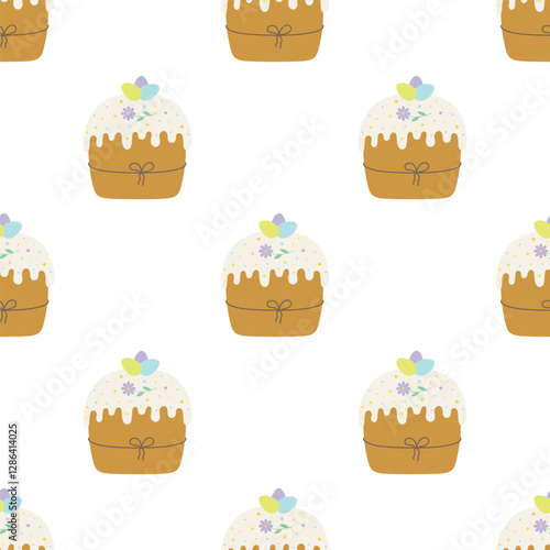 easter cake seamless pattern