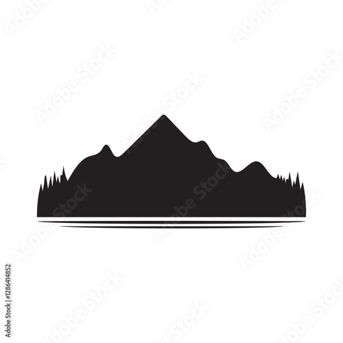 Mountain Silhouette Vector – Scenic Landscape EPS Design