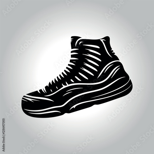 Shoe Silhouette Vector – Athletic Footwear EPS Design