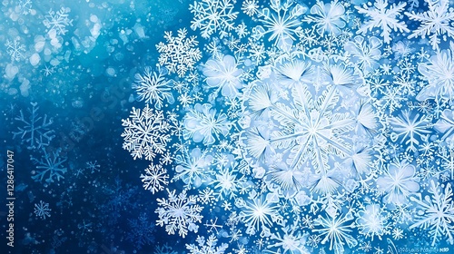 Winter Snowflake Background, Festive Season, Christmas Holiday Texture