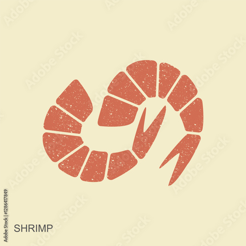 Shrimp logo. Isolated shrimps in retro style. Prawns vector illustration