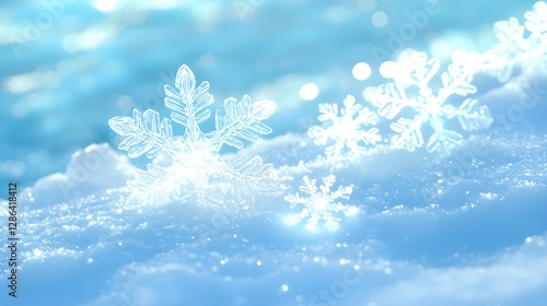 Winter Snowflakes Background: Festive Holiday Season, Christmas, New Year