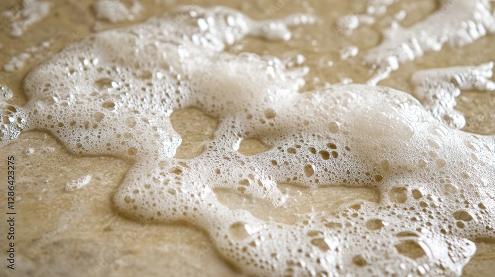 A serene beach scene featuring foamy water and a gentle wave, capturing the beauty of nature's coastal landscape. A serene beach scene featuring foamy water and a gentle wave, capturing the beauty of nature's coastal landscape.