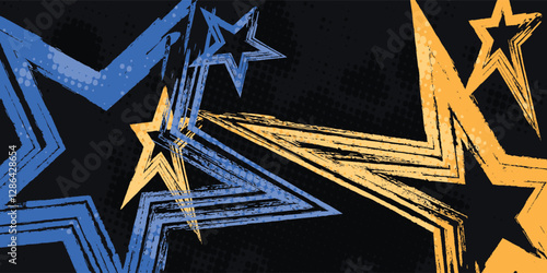 Abstract Black and Grunge Brush Background with Halftone Effect. Sports Background with Grunge Concept