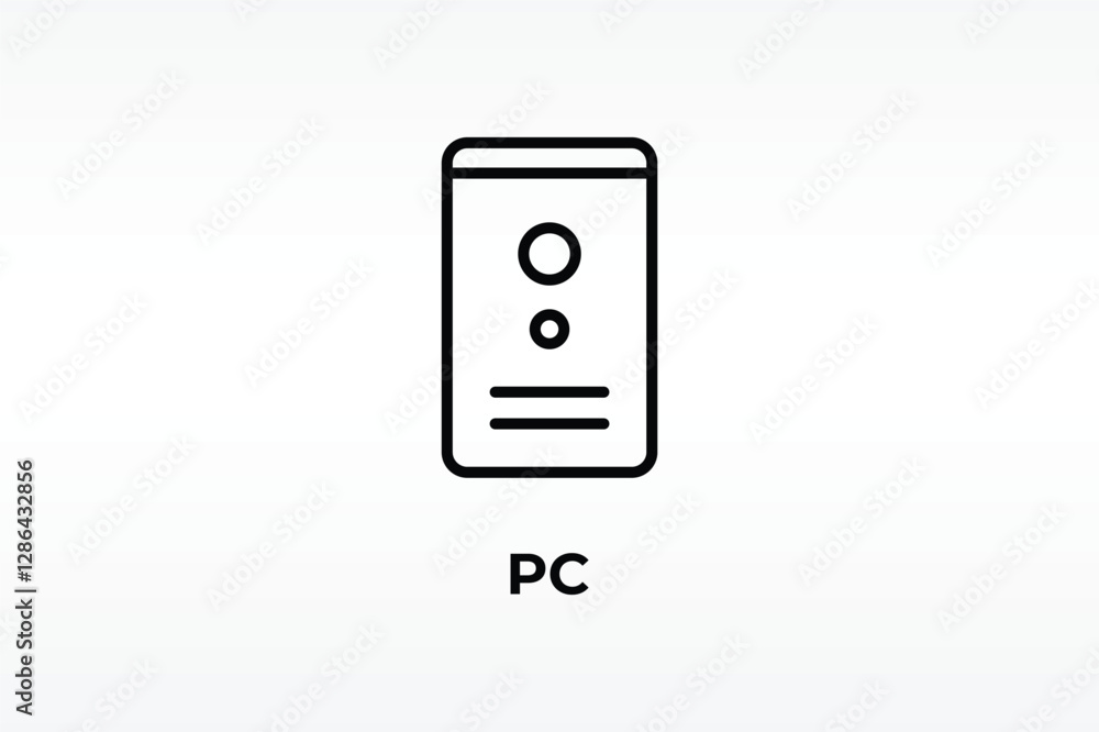Pc Vector, Icon Or Logo Sign Isolated Symbol Illustration Pc Vector, Icon Or Logo Sign Isolated Symbol Illustration