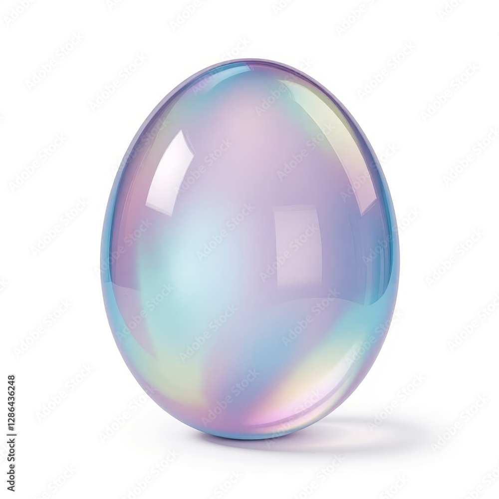 Iridescent egg on white background Iridescent egg on white background