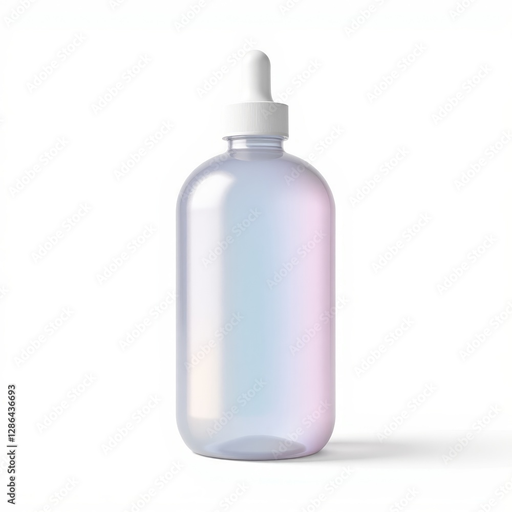 Clear dropper bottle on white background Clear dropper bottle on white background