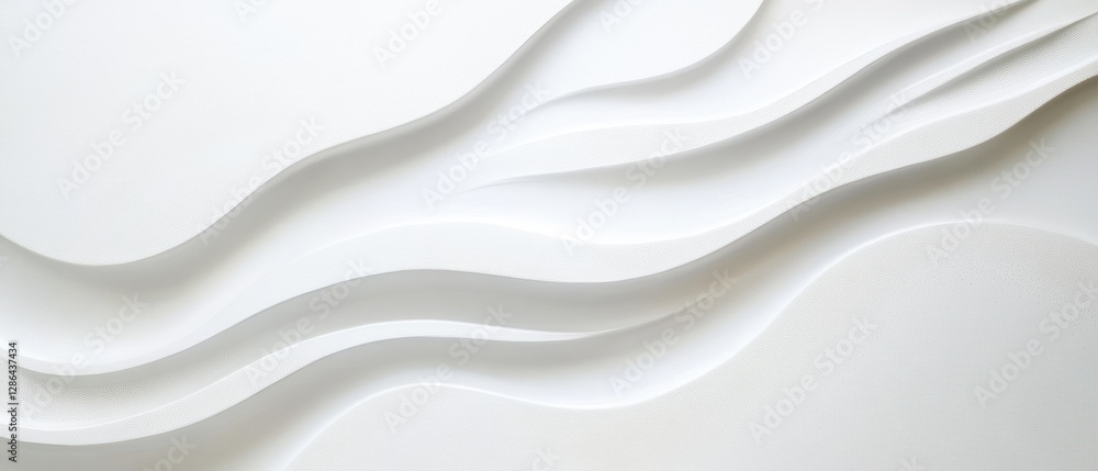 Obraz premium White textured waves on a minimalist background, modern interior design concept, seamless wallpaper, elegant backdrop for presentations and creative projects.