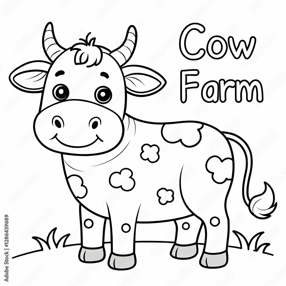 Fototapeta premium A playful and adorable coloring page featuring