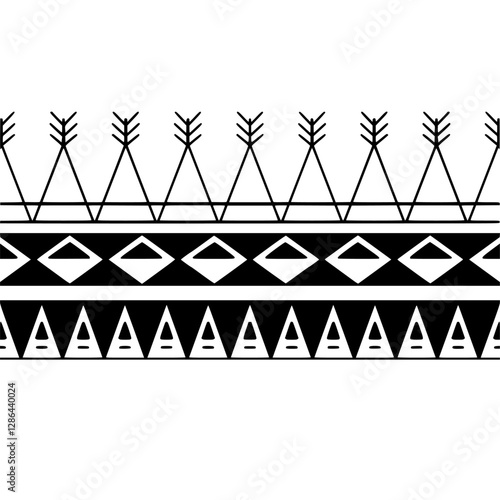 Wrap around arm polynesian tattoo design. Pattern aboriginal samoan. illustration EPS10