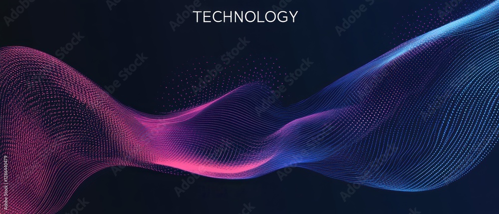 Fototapeta premium Abstract wave patterns in vibrant colors, digital technology background, modern design concept, futuristic lines, glowing waves, creative visual, tech backdrop.