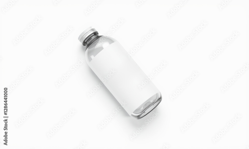 clear reusable water bottle mockup with blank label on white background, perfect for branding and design presentations clear reusable water bottle mockup with blank label on white background, perfect for branding and design presentations