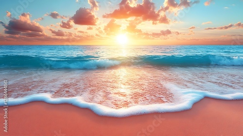 Stunning sunset over tropical beach