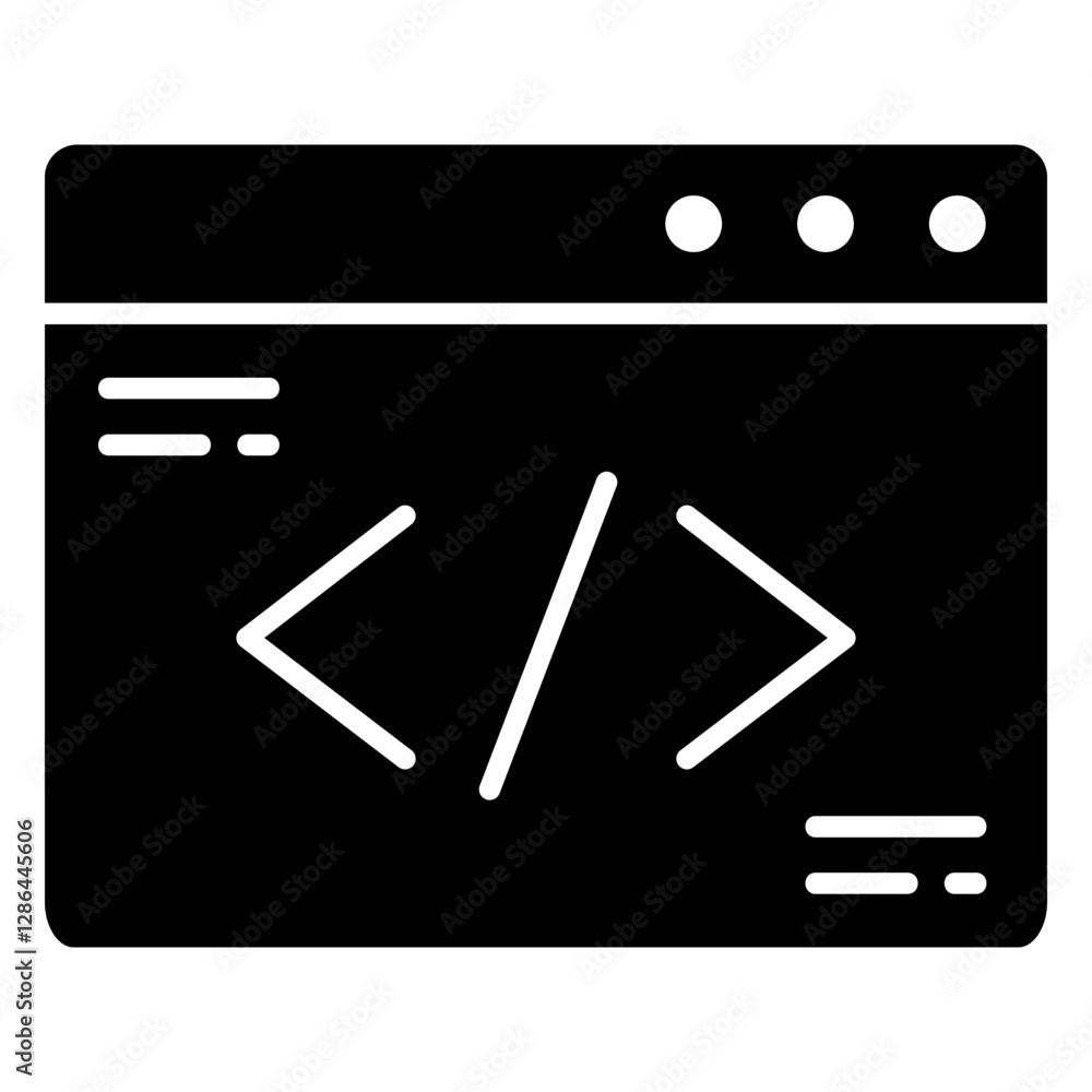 Coding Glyph Icon Coding Glyph Icon