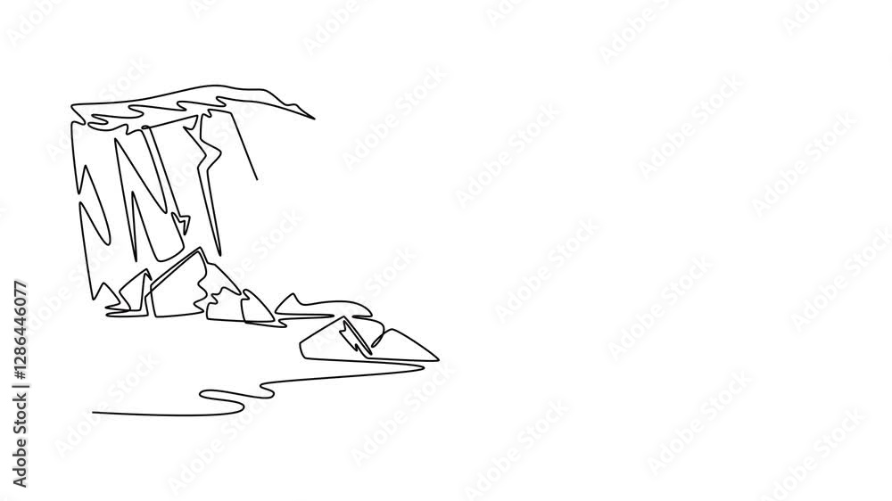 One continuous line drawing of Landscape concept.. Full length animation illustration. High quality 4k footage. One continuous line drawing of Landscape concept.. Full length animation illustration. High quality 4k footage.