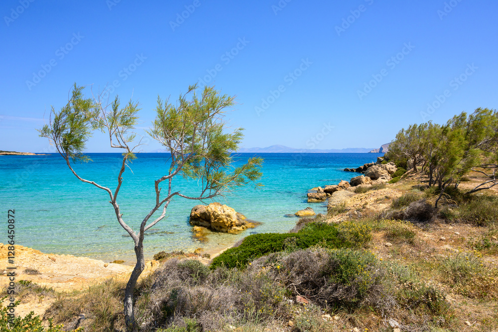 The coast of Ano Koufonisi island. Koufonisia, Small Cyclades, Greece