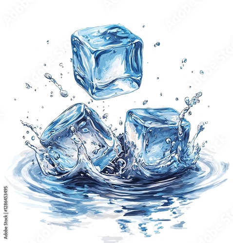 Ice Cubes and Water