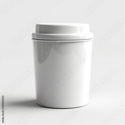 Wallpaper Mural Minimalistic white coffee cup with a lid, perfect for branding and design concepts. Torontodigital.ca
