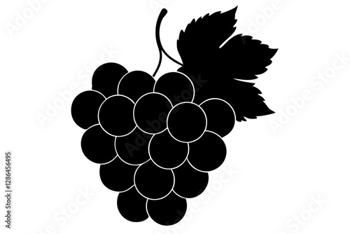 Grapes Silhouette Vector Illustration - Fruit and Nature Design