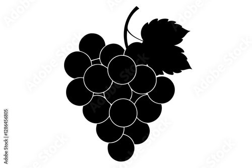 Grapes Silhouette Vector Illustration - Fruit and Nature Design